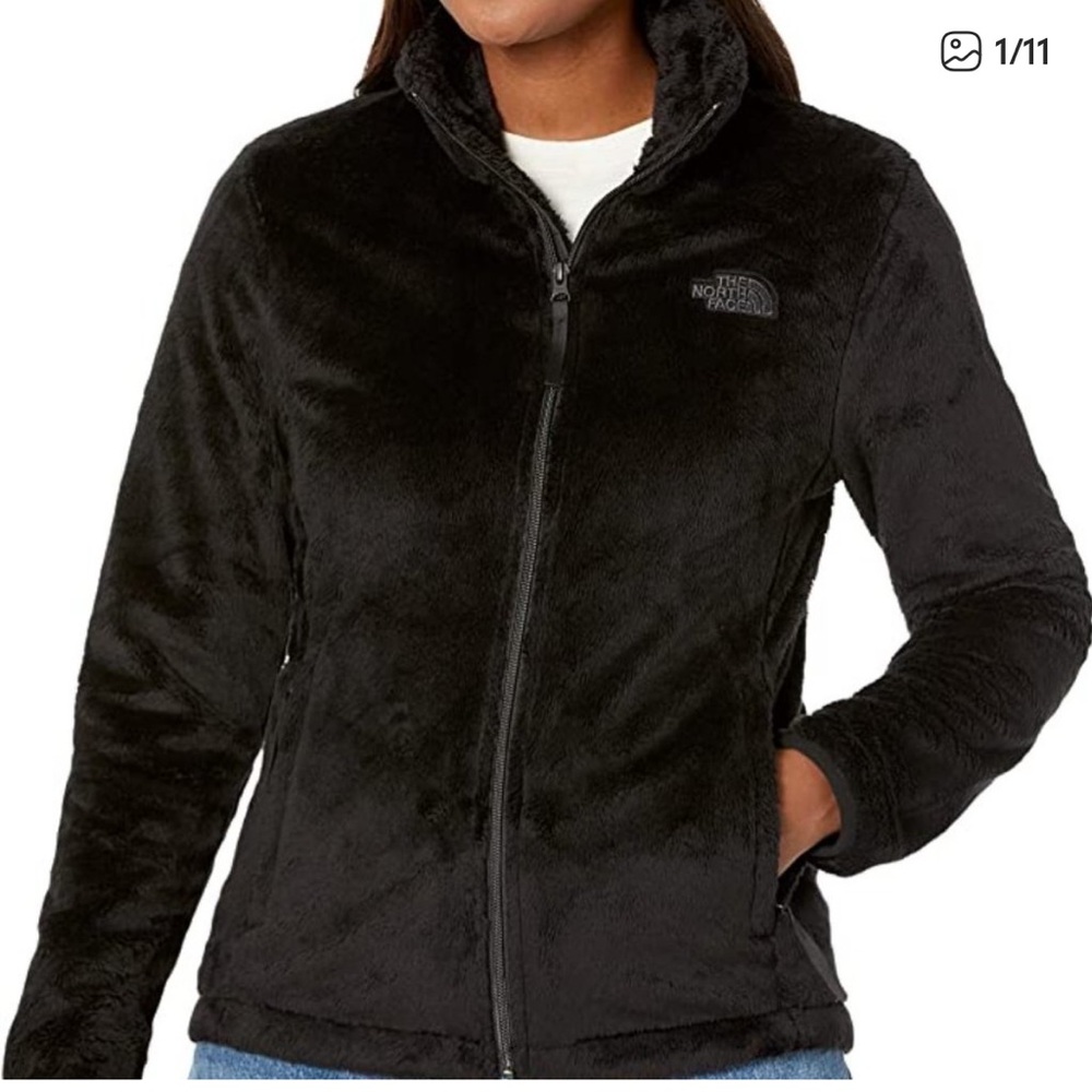 The North Face Women's Black Fuzzy Zip Up Jacket | Size Small